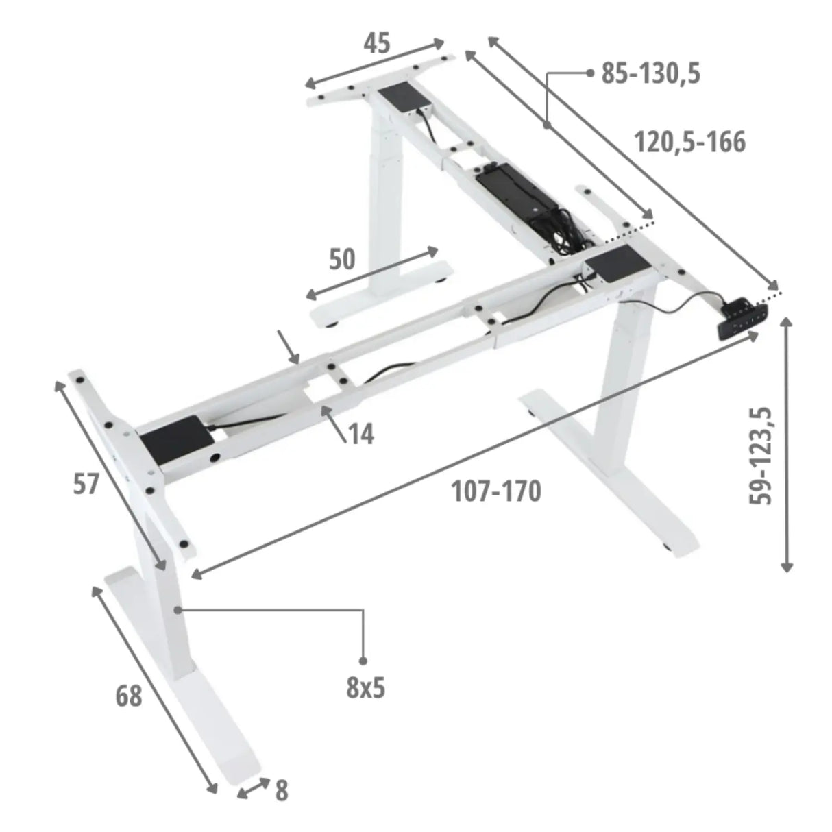 Standing Desk Frame PRATO 04-3T-90