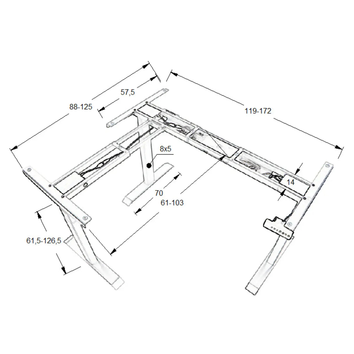 Standing Desk Frame UT04-3T-90A